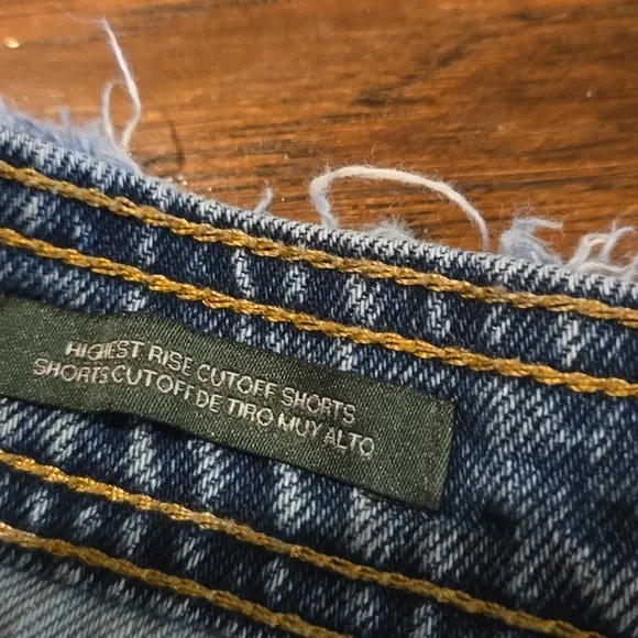 Wild Fable Patchwork Highest Rise Cut Off Shorts - Picture 4 of 9